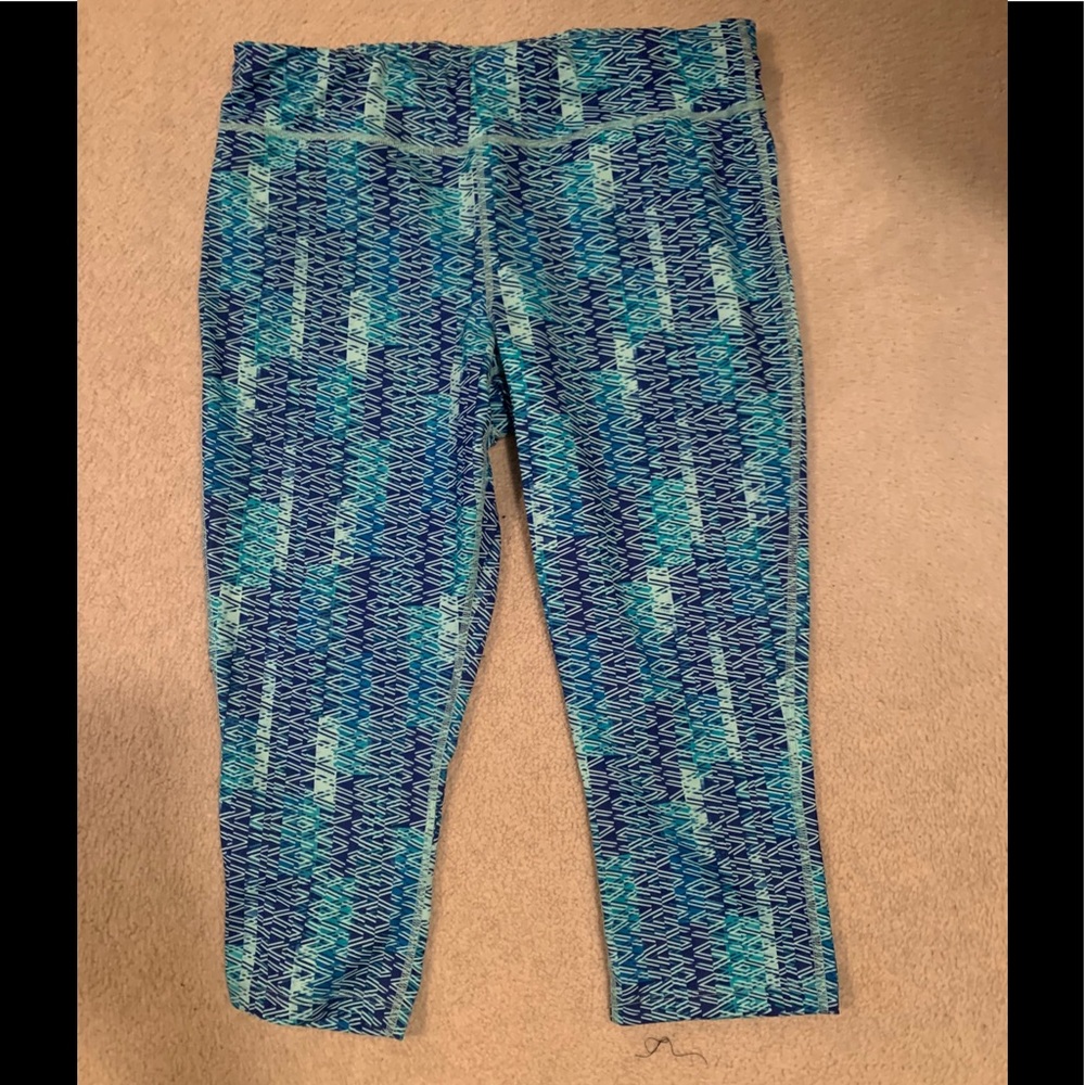 Mid rise blue cropped legging